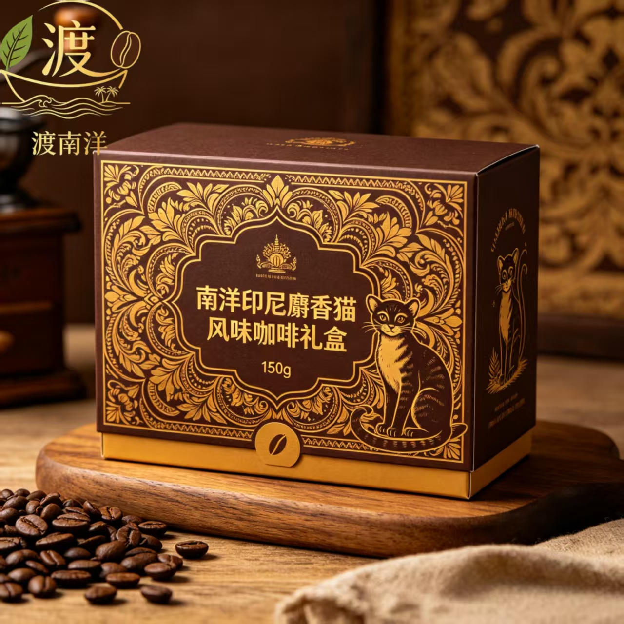 渡南洋印尼麝香猫风味咖啡礼盒150g