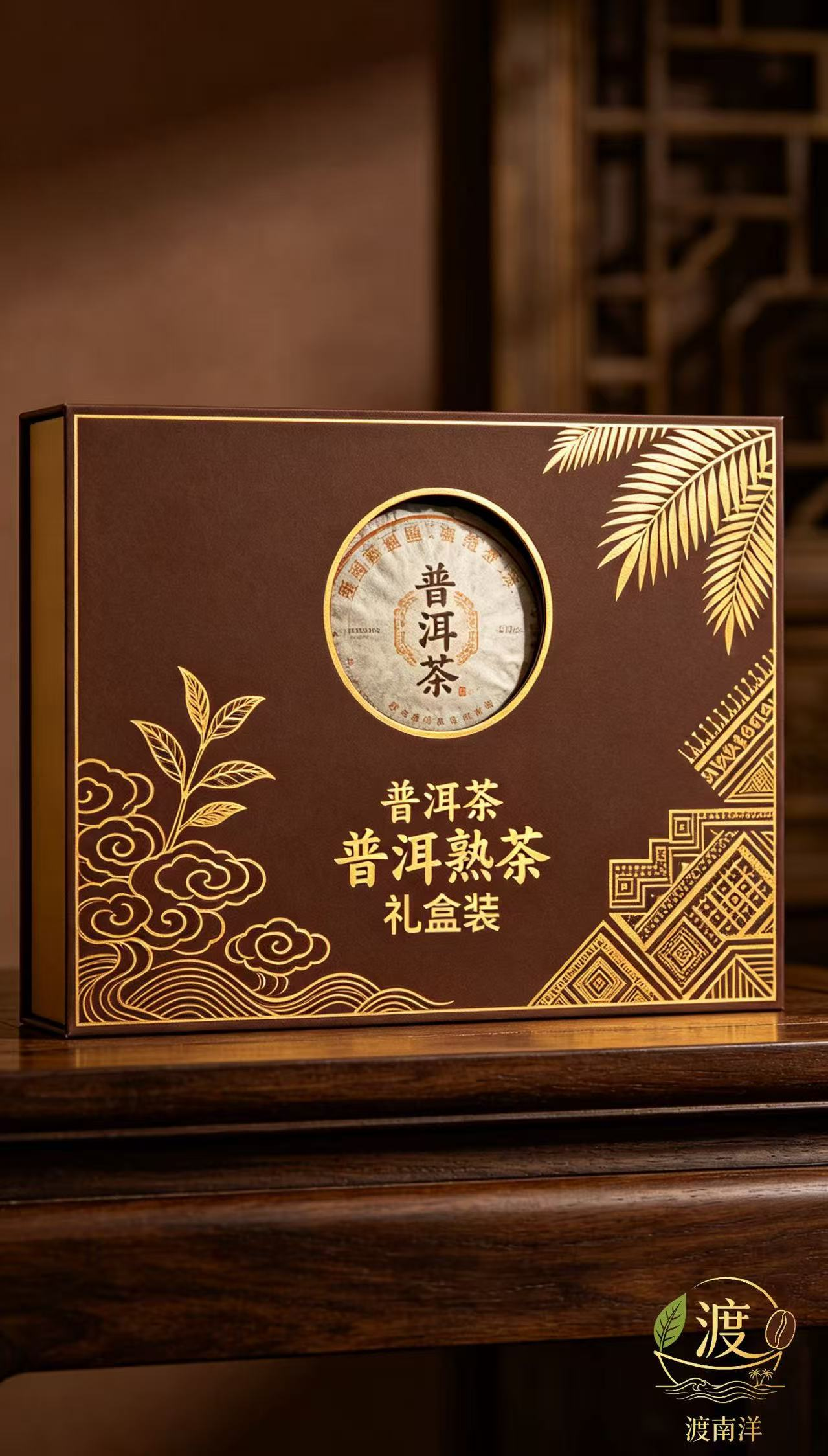 渡南洋 普洱熟茶 熟茶叶150g*5饼茶