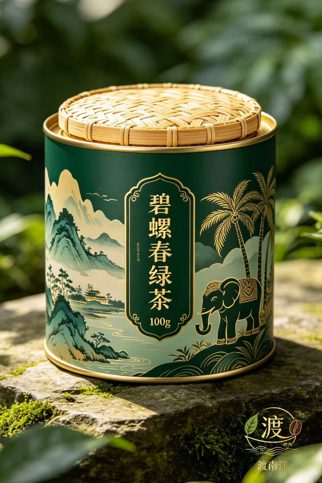 渡南洋 碧螺春绿茶 碧螺春绿茶茶叶 100g罐装