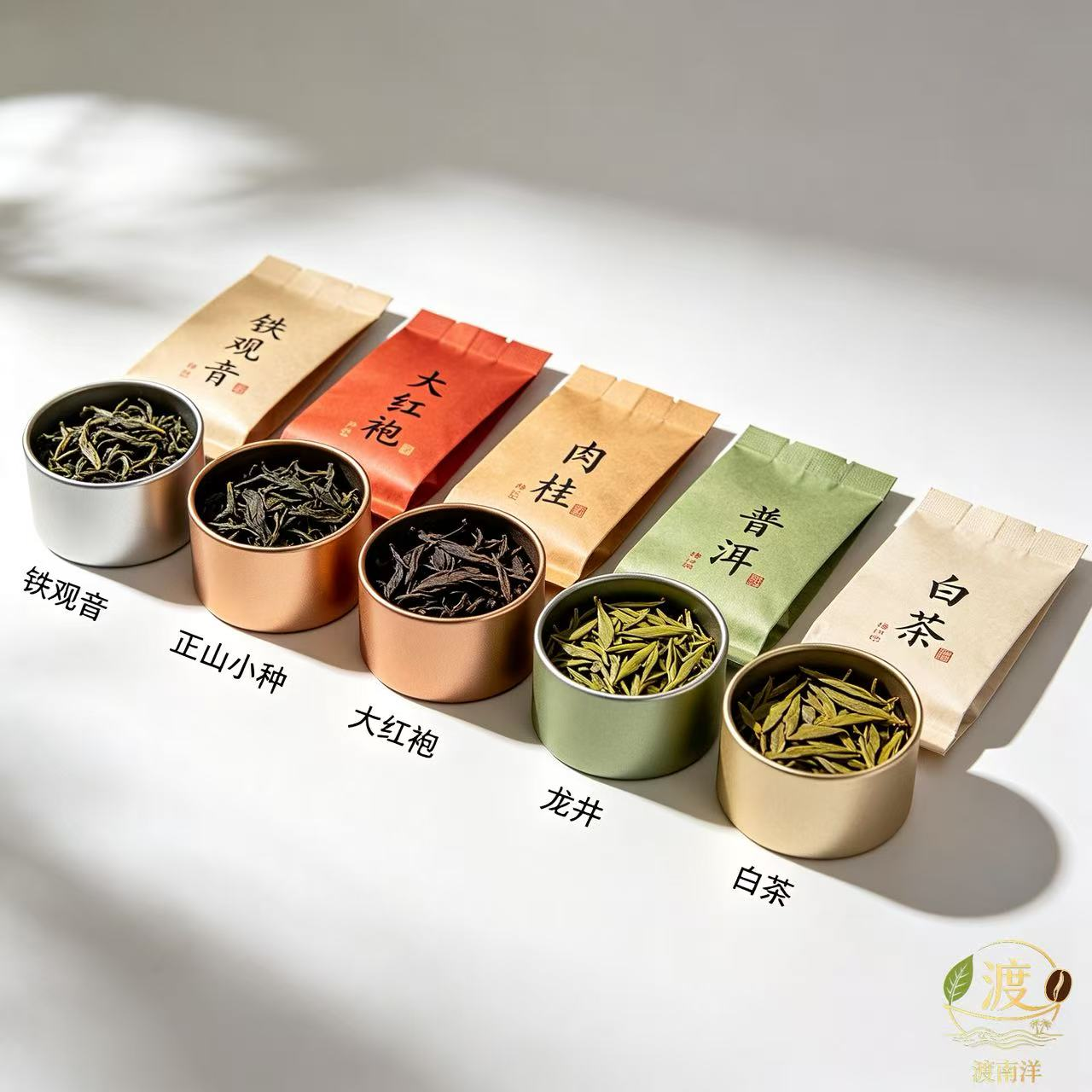 渡南洋 铁观音正山小种大红袍肉桂龙井普洱白茶