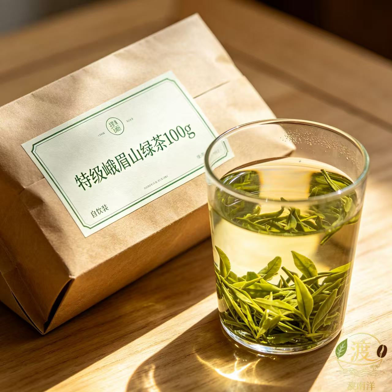 渡南洋 茶叶特级峨眉高山绿茶100g茶包茶叶自己喝